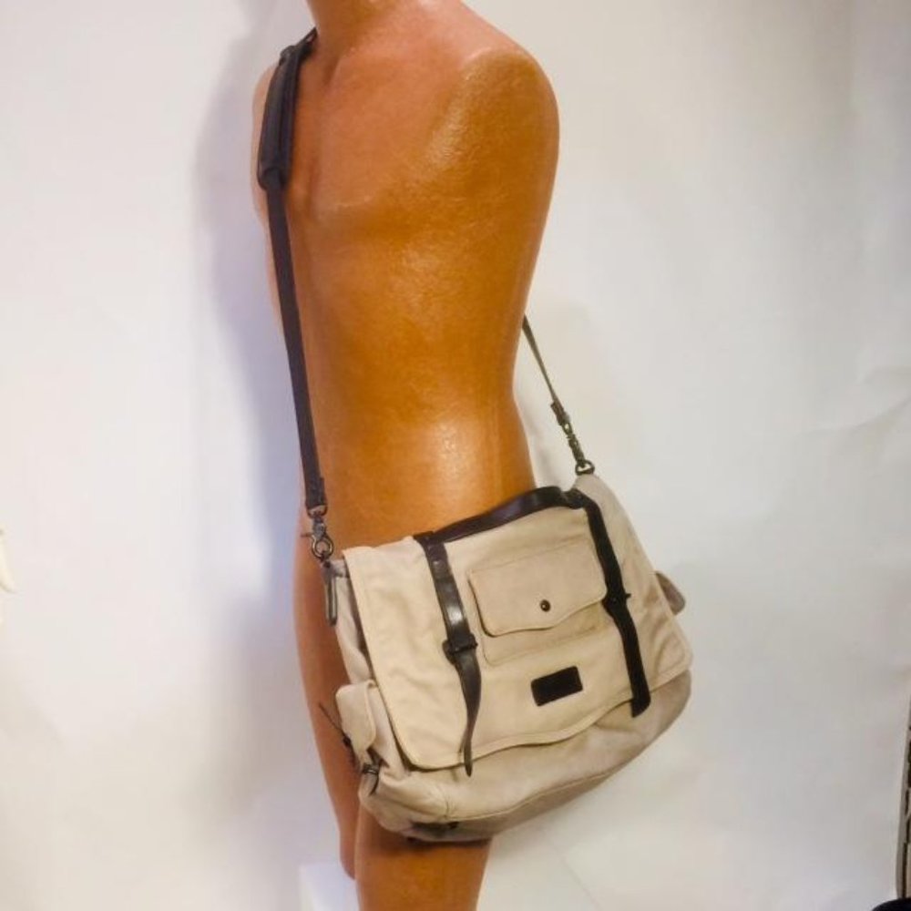 Ben Minkoff Canvas Leather  Crossbody Messenger